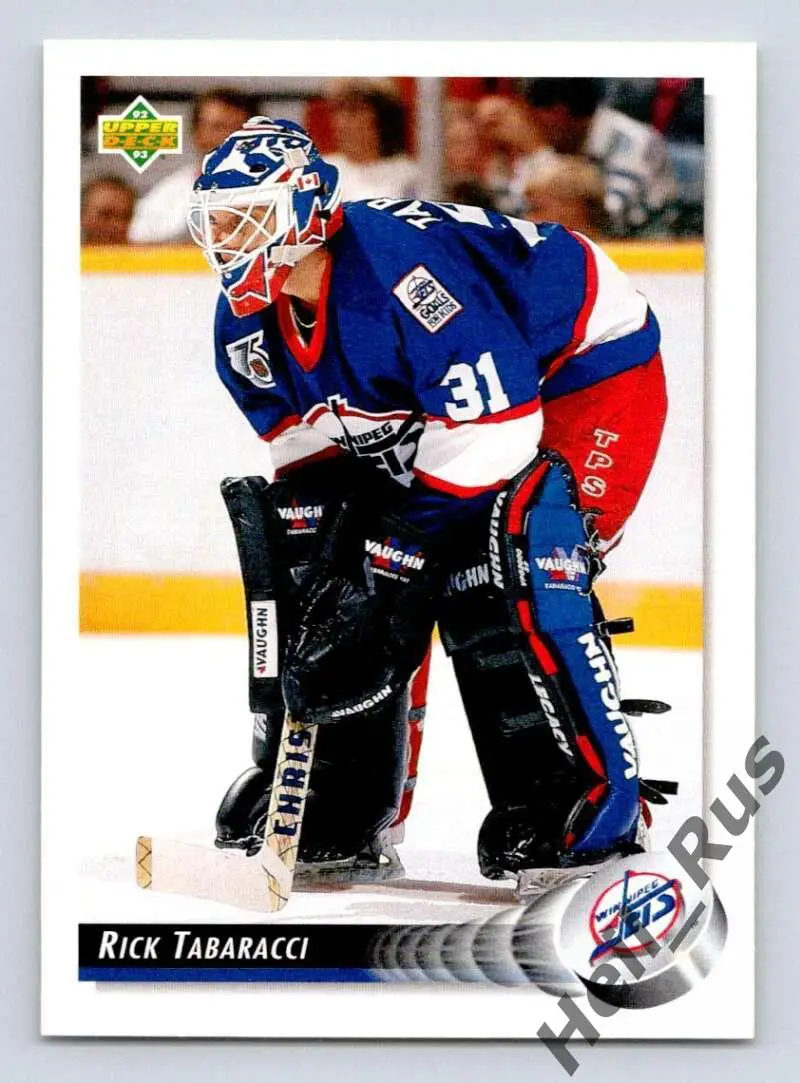 Хоккей. Карточка Rick Tabaracci / Рик Табараччи (Winnipeg Jets/Виннипег) НХЛ/NHL