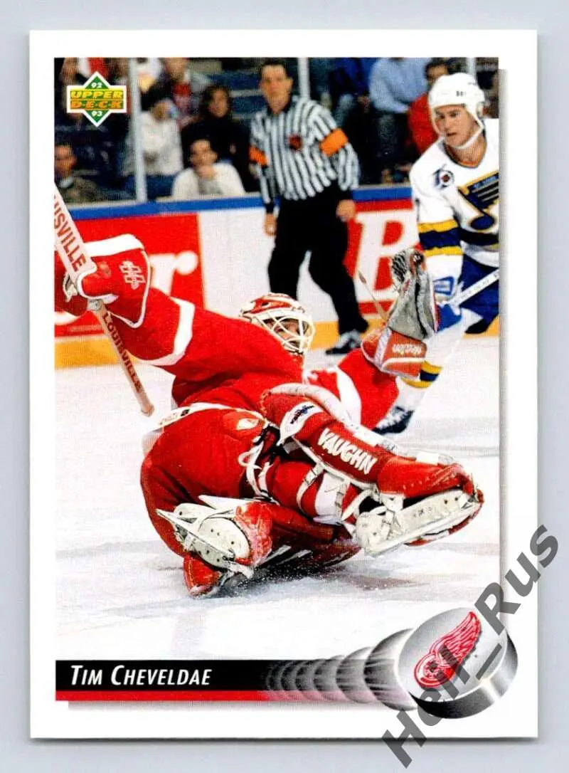 Хоккей; Карточка Tim Cheveldae / Тим Шевалдэ (Detroit Red Wings/Детройт) НХЛ/NHL