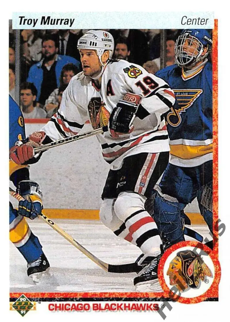 Хоккей. Карточка Troy Murray/Трой Мюррей (Chicago Blackhawks / Чикаго) НХЛ / NHL