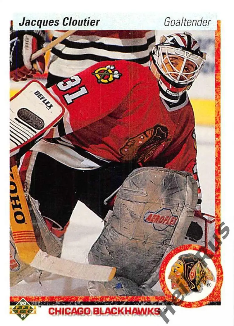 Хоккей. Карточка Жак Клутье Chicago Blackhawks/Чикаго, Авангард Омск НХЛ/NHL/КХЛ
