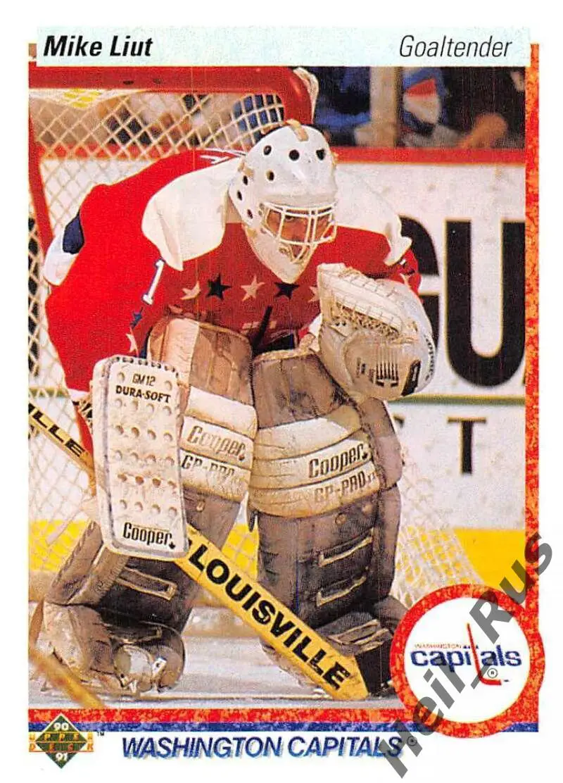 Хоккей. Карточка Mike Liut / Майк Льют (Washington Capitals/Вашингтон) НХЛ/NHL