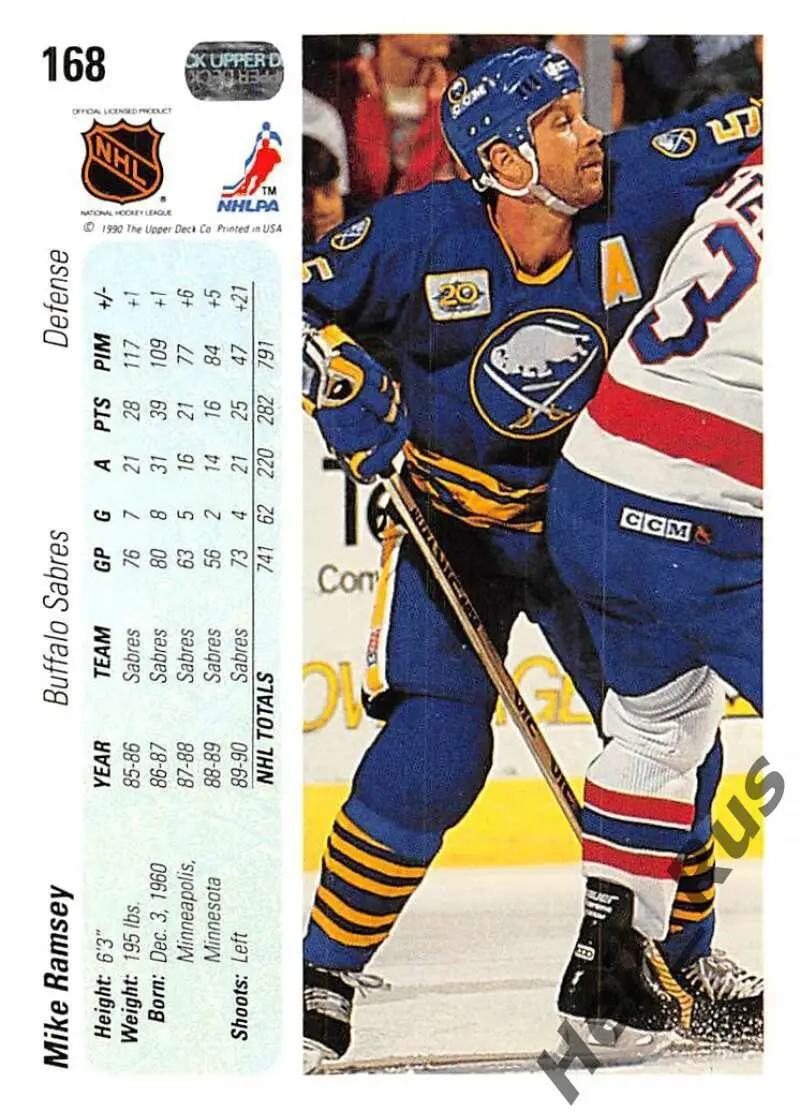 Хоккей. Карточка Mike Ramsey/Майкл Рэмси (Buffalo Sabres/Баффало Сейбрз) NHL/НХЛ 1