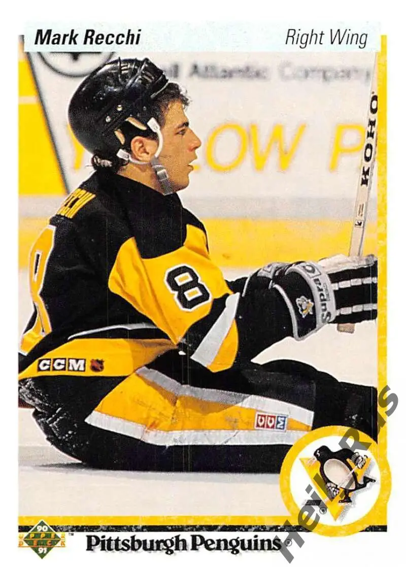 Хоккей Карточка Mark Recchi/Марк Рекки (Pittsburgh Penguins/Питтсбург) НХЛ/NHL