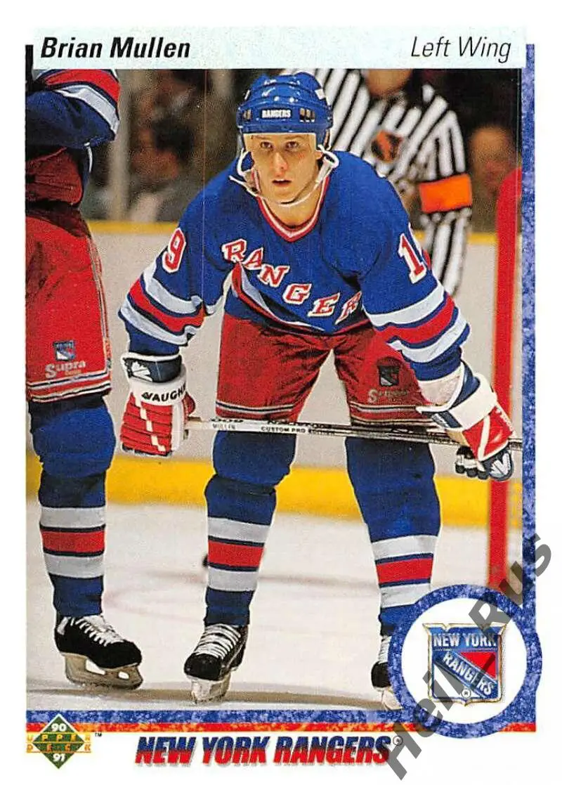 Карточка Brian Mullen/Брайан Маллен New York Rangers/Нью-Йорк Рейнджерс, НХЛ/NHL