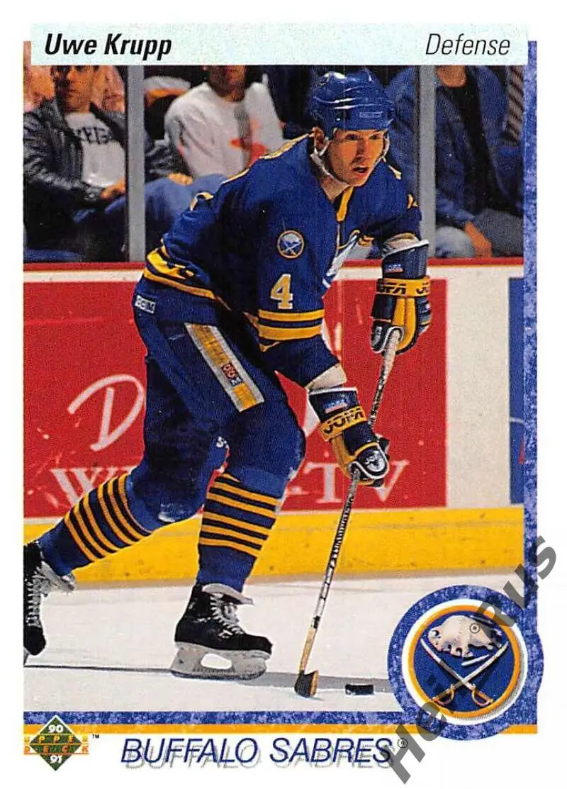 Хоккей. Карточка Uwe Krupp/Уве Крупп (Buffalo Sabres/Баффало Сейбрз) НХЛ / NHL