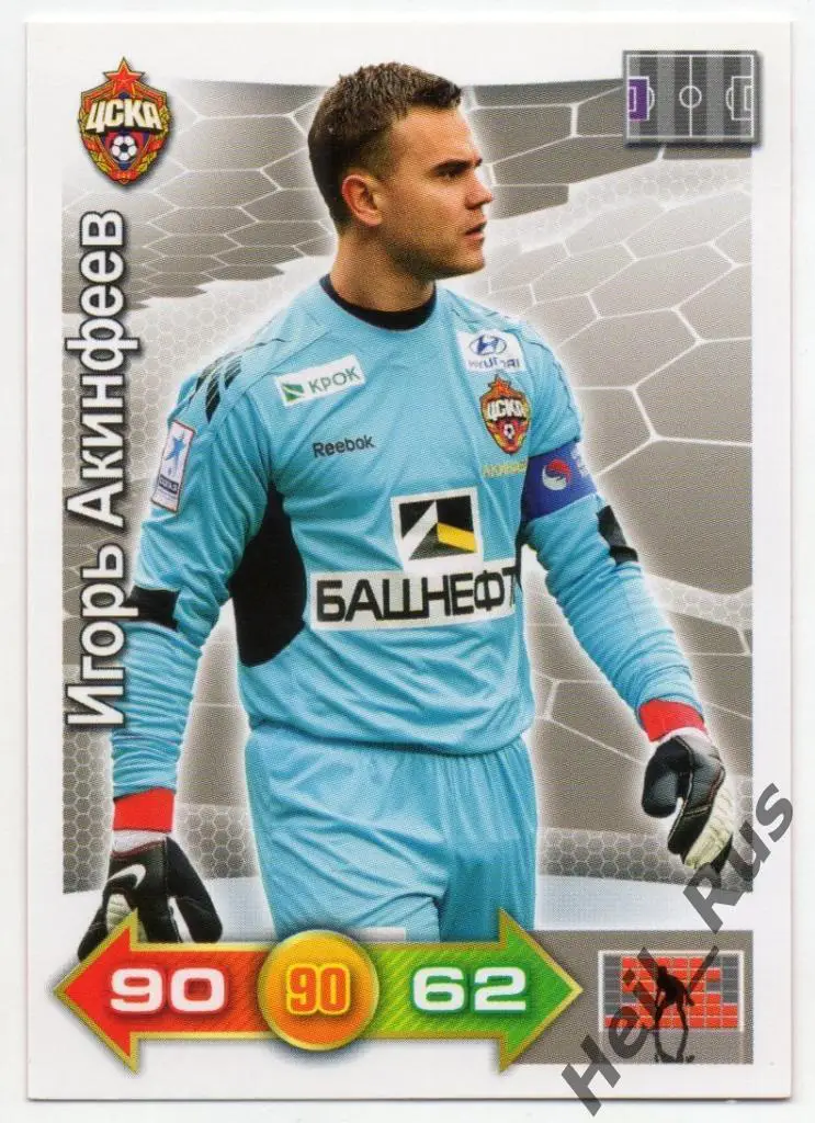 Футбол. Карточка Игорь Акинфеев (ЦСКА Москва) Panini/Панини РФПЛ 2011-12
