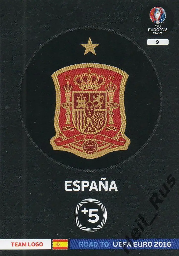 Футбол. Карточка Логотип Espana/Испания Евро/Euro 2016 Panini/Панини