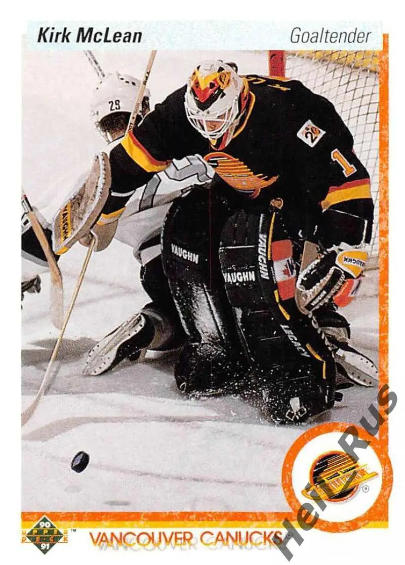 Хоккей. Карточка Kirk McLean/Кирк Маклин (Vancouver Canucks/Ванкувер) НХЛ / NHL