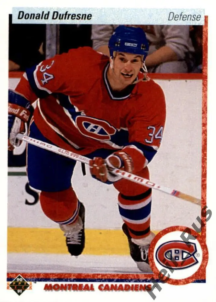 Карточка Donald Dufresne/Дональд Дюфренс (Montreal Canadiens/Монреаль) НХЛ/NHL