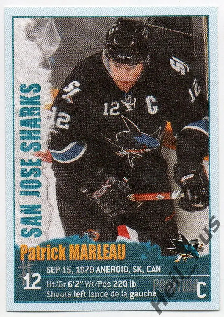 Наклейка Patrick Marleau/Патрик Марло (San Jose Sharks/Сан-Хосе Шаркс) НХЛ/NHL