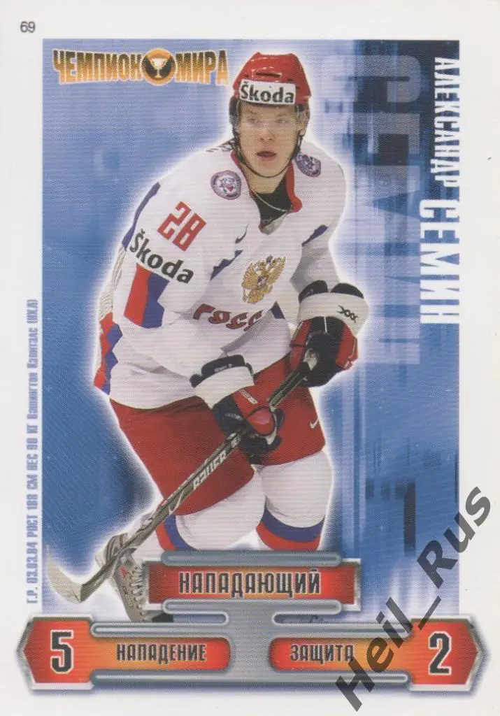 Карточка Александр Семин (Россия, Вашингтон, Металлург Магнитогорск, Витязь) КХЛ