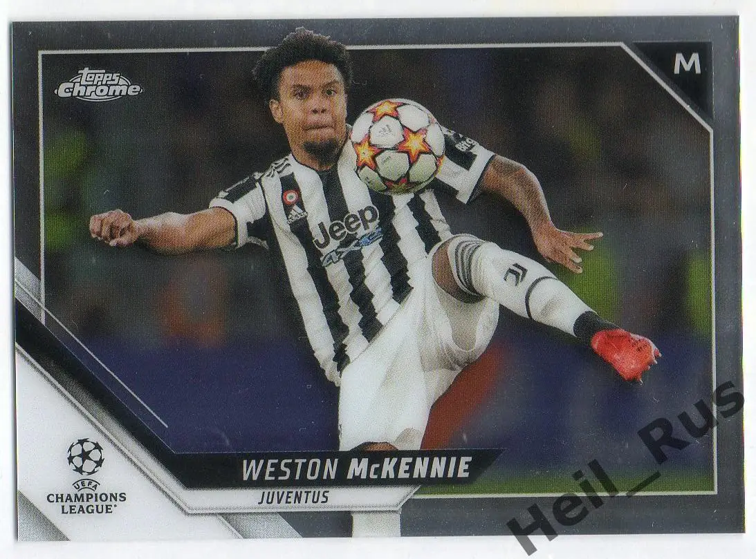 Футбол. Карточка Уэстон Маккенни Ювентус, Шальке 04 Лига Чемпионов 2021-22 TOPPS