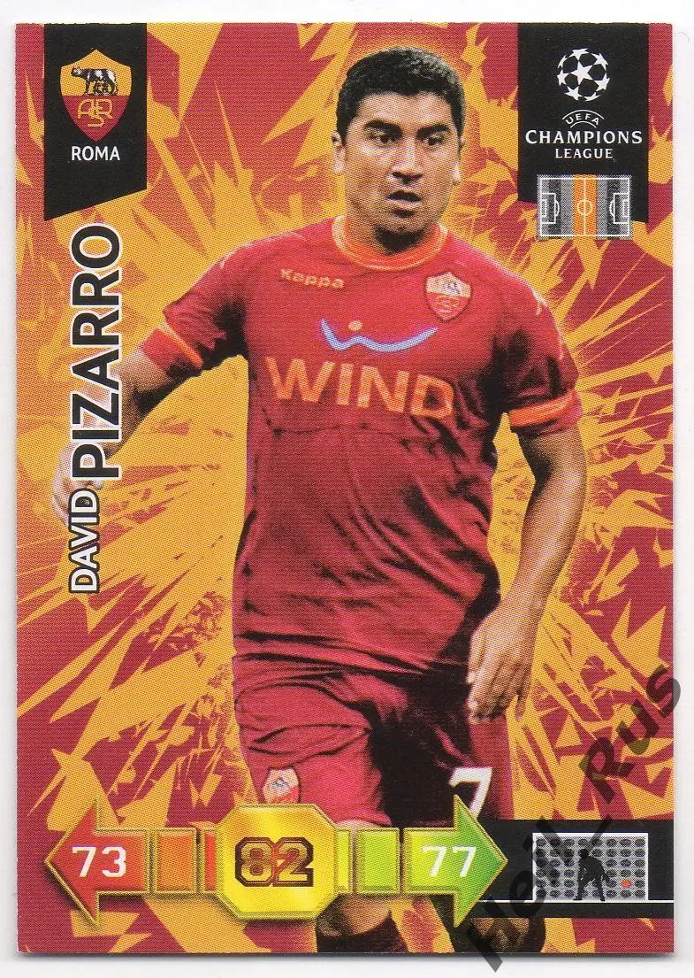Карточка Давид Писарро (Рома, Интер, Фиорентина, Удинезе) Лига Чемпионов 2010-11