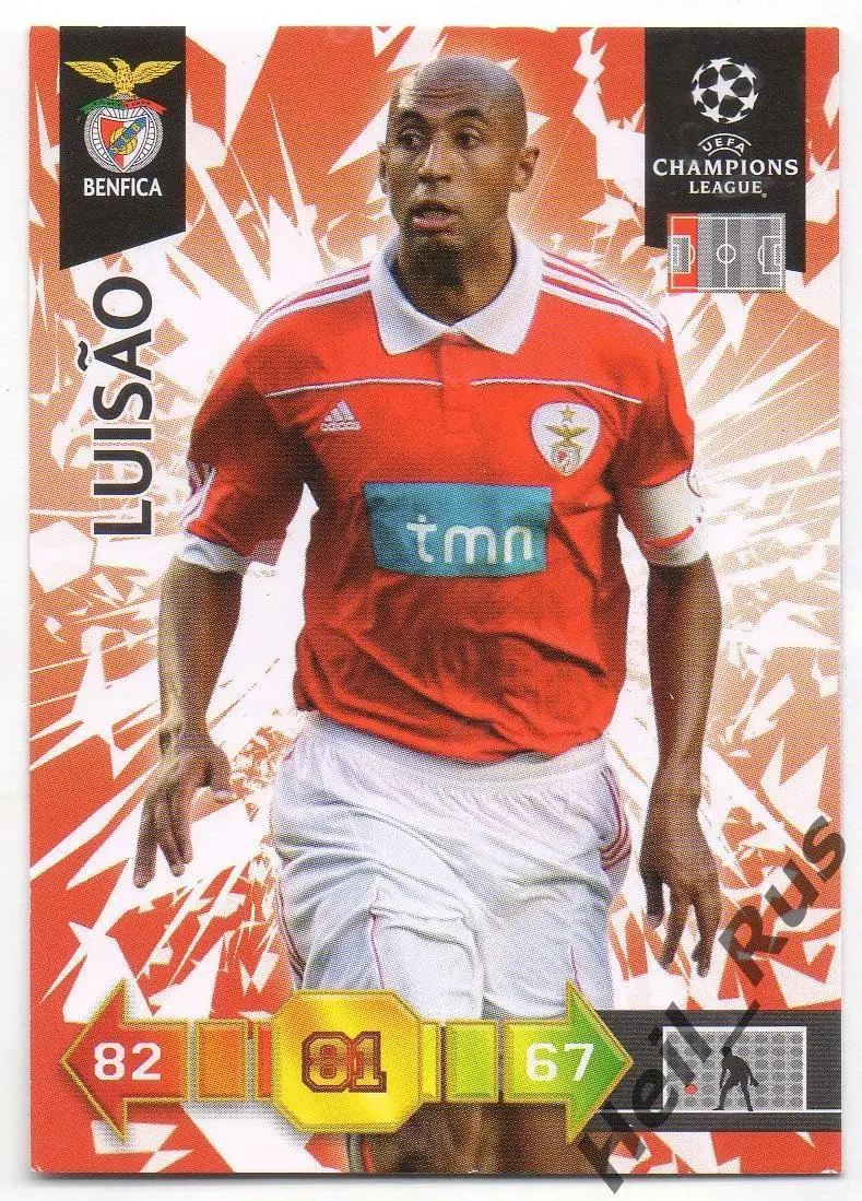 Футбол. Карточка Luisao/Луизао (Бенфика, Крузейро) Лига Чемпионов 2010-11 Panini