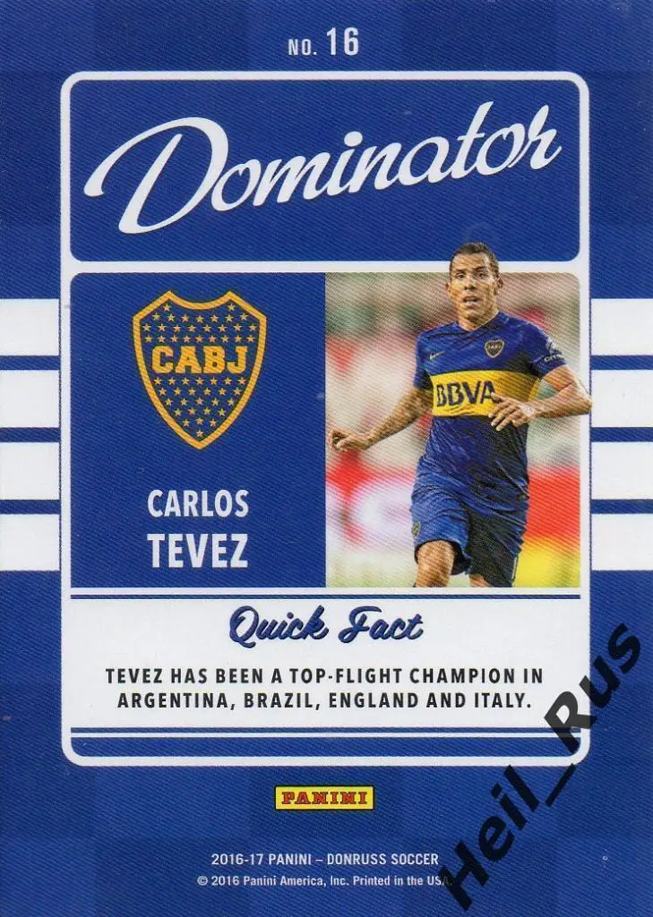 Футбол Карточка Карлос Тевес Бока Хуниорс, Ювентус/Манчестер Юнайтед/Сити Panini 1