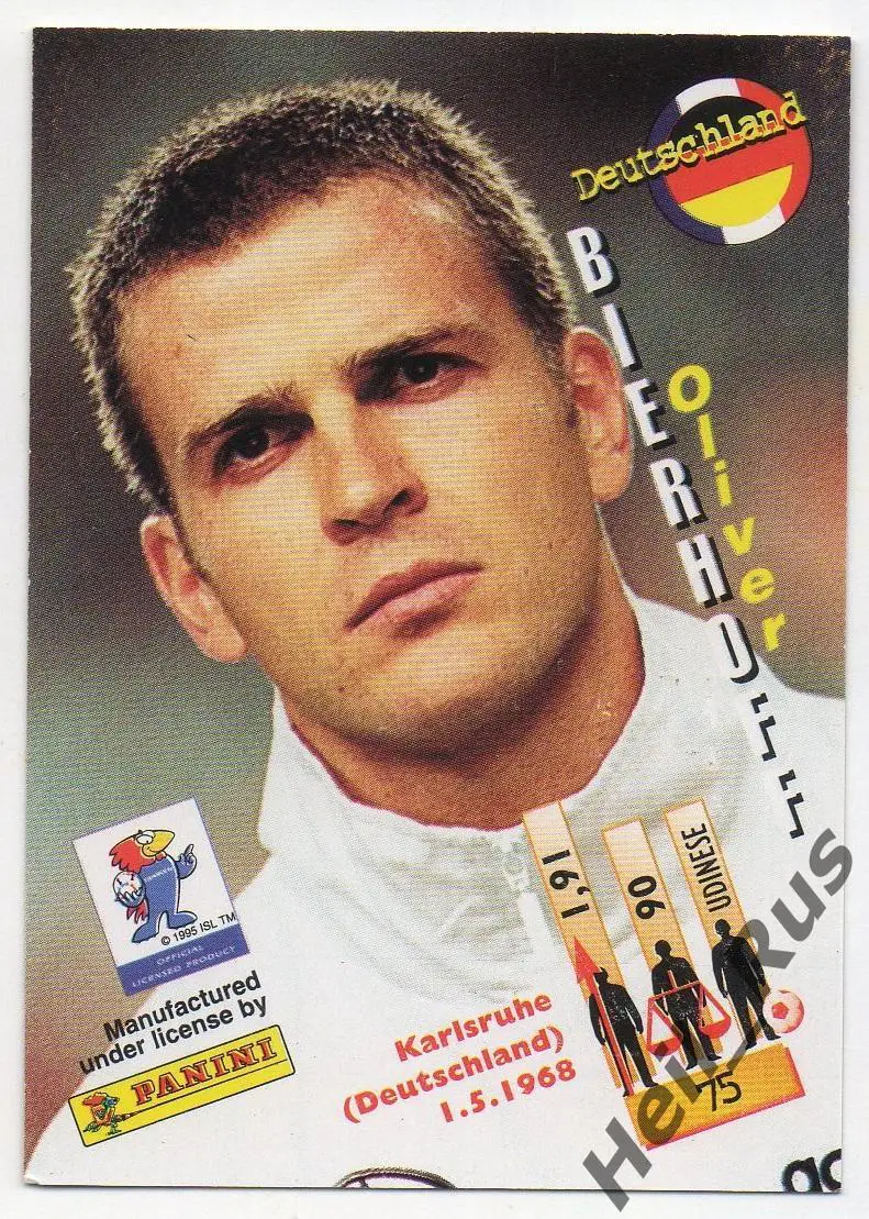 Карточка Оливер Бирхофф (Германия, Удинезе, Милан, Гамбург) Чемпионат Мира 1998 1