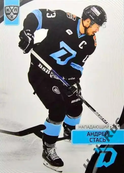 Хоккей. Карточка Андрей Стась (Динамо Минск) КХЛ/KHL сезон 2023/24 SeReal