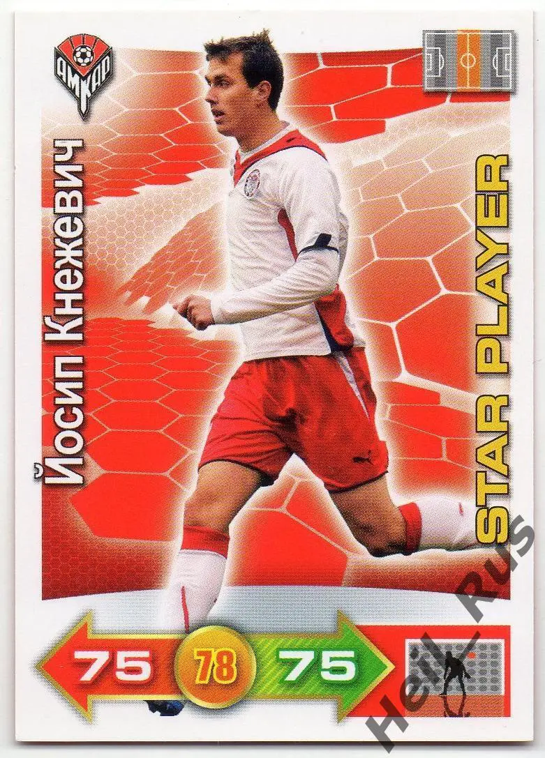 Футбол. Карточка Йосип Кнежевич Амкар Пермь, Кайрат, Кайсар Panini РФПЛ 2011-12