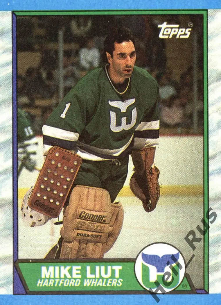 Хоккей. Карточка Mike Liut/Майк Льют (Hartford Whalers/Хартфорд Уэйлерс) НХЛ/NHL