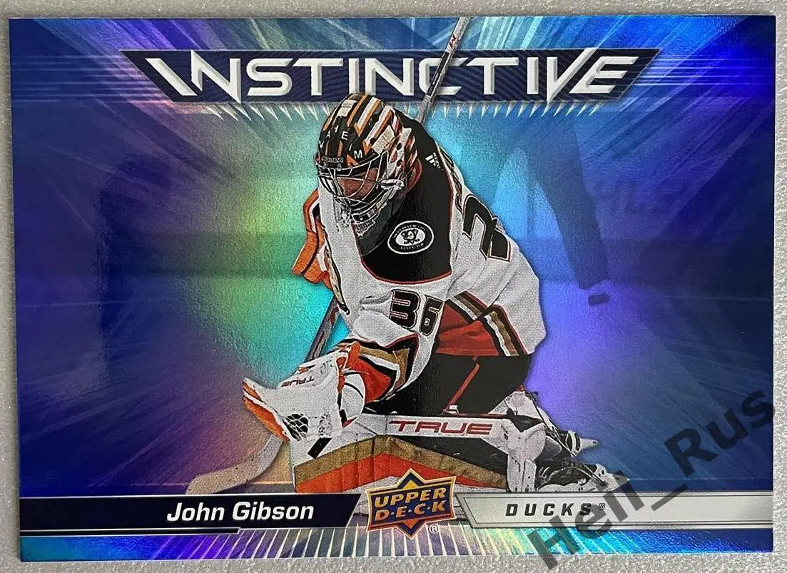 Хоккей; Карточка John Gibson/Джон Гибсон (Anaheim Ducks/Анахайм Дакс) НХЛ/NHL