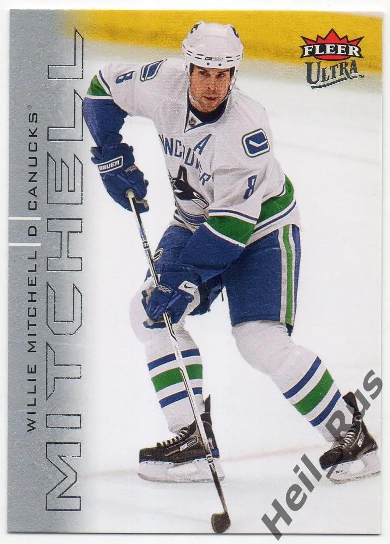 Хоккей Карточка Willie Mitchell/Уилли Митчелл Vancouver Canucks/Ванкувер НХЛ/NHL