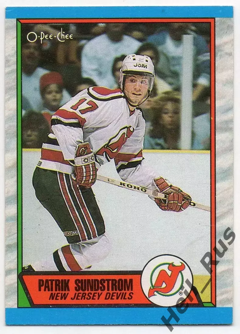 Карточка Patrik Sundstrom/Патрик Сундстрем New Jersey Devils/Нью-Джерси НХЛ, NHL