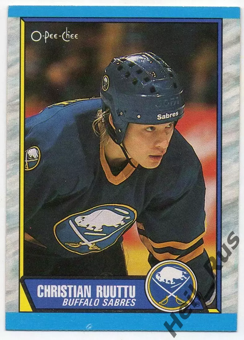 Хоккей. Карточка Christian Ruuttu/Кристиан Руутту Buffalo Sabres/Баффало NHL/НХЛ