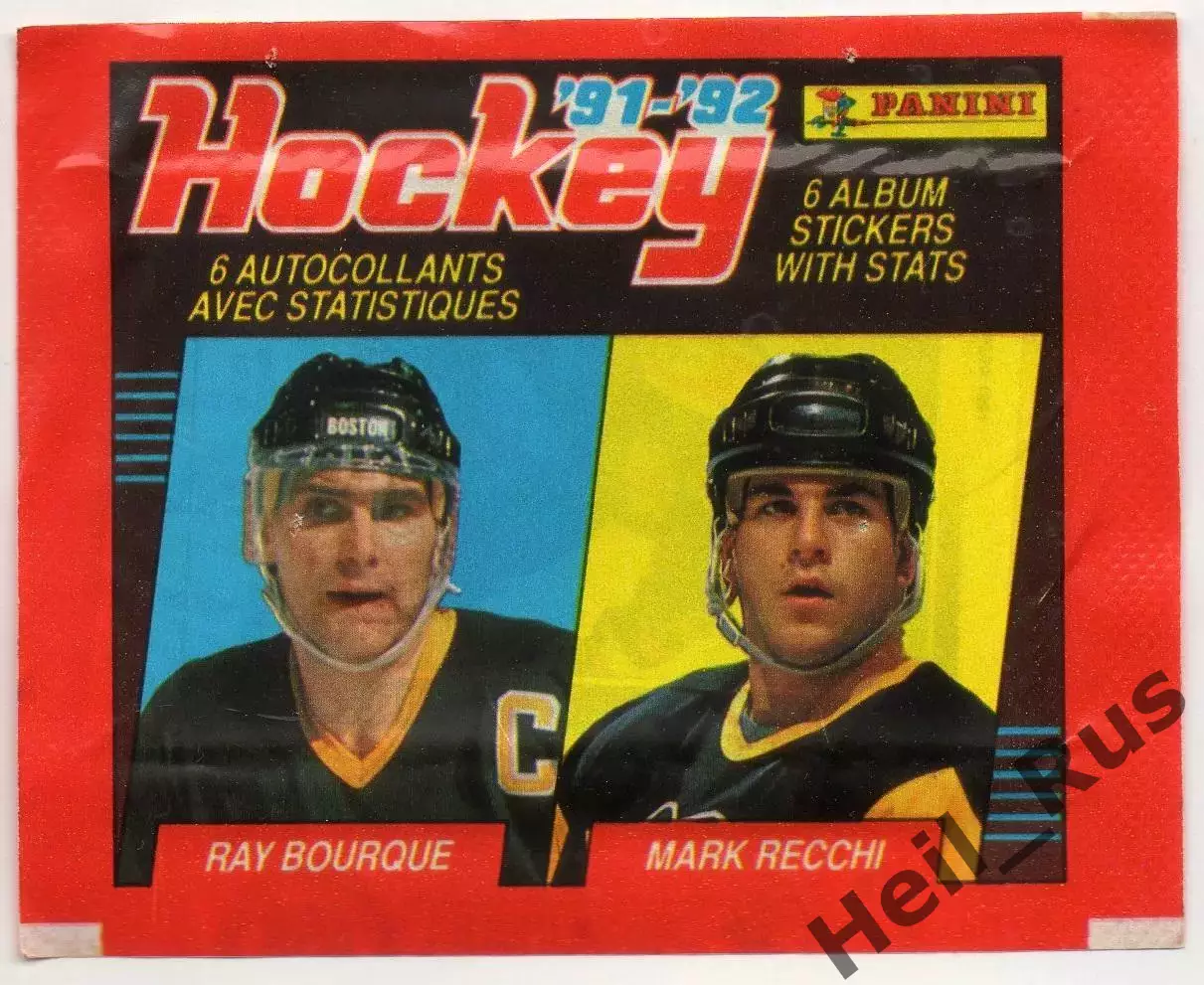 Хоккей. Наклейки/стикеры. Запечатанный пакетик Panini/Панини НХЛ/NHL 1991-1992