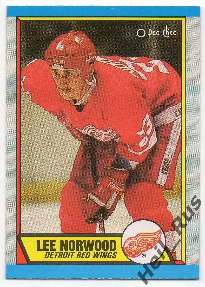 Хоккей. Карточка Lee Norwood/Ли Норвуд Detroit Red Wings/Детройт НХЛ/NHL 1989/90