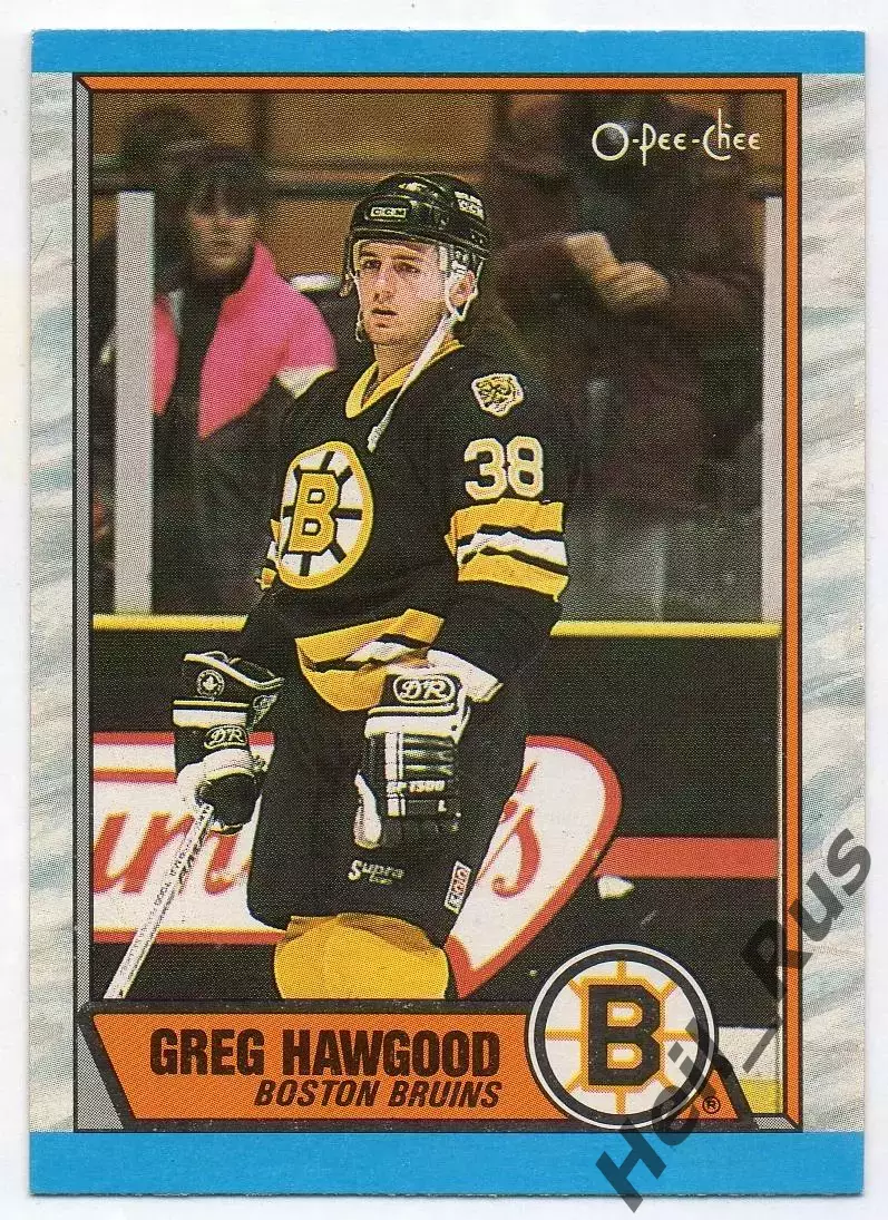 Хоккей; Карточка Greg Hawgood/Грег Хоугуд (Boston Bruins/Бостон Брюинз) НХЛ/NHL