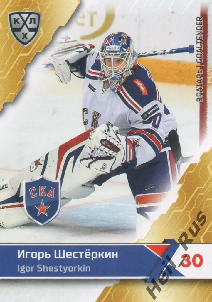 Хоккей Карточка Игорь Шестеркин СКА Санкт-Петербург КХЛ/KHL сезон 2018/19 SeReal
