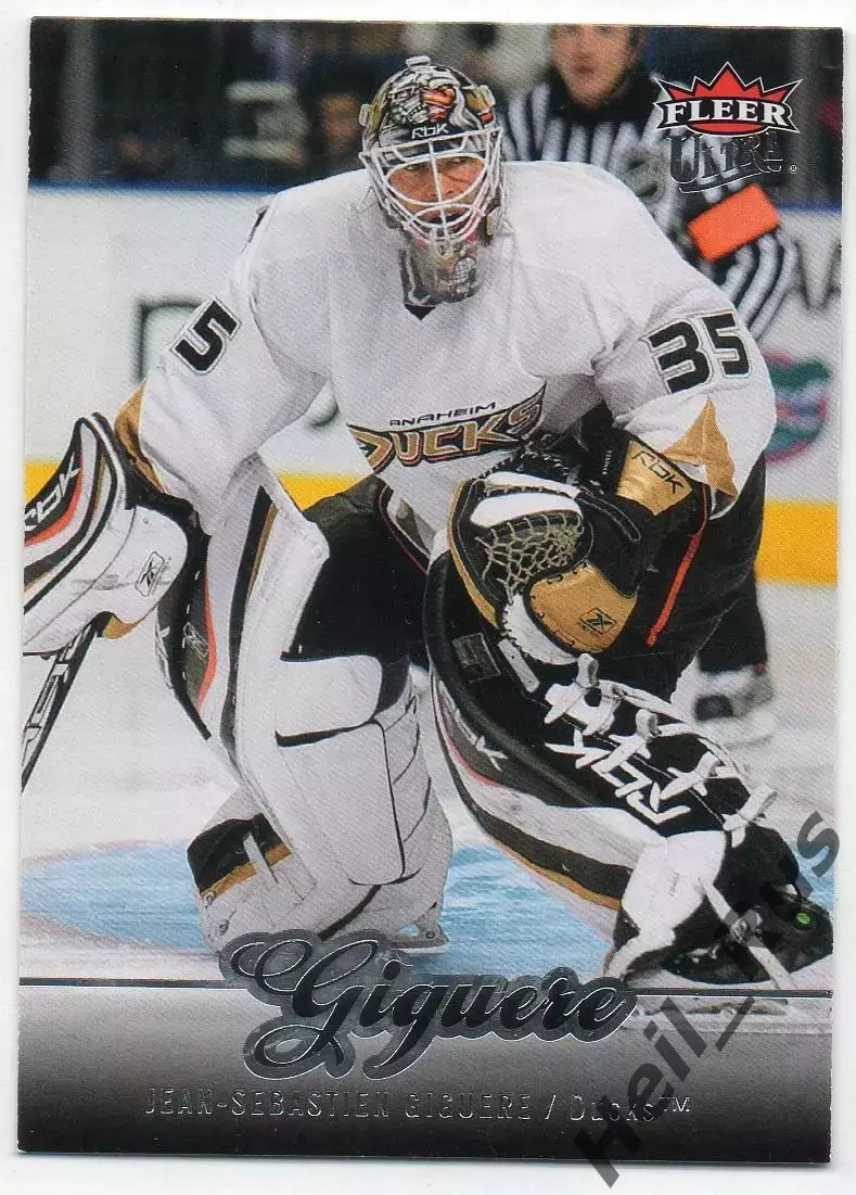 Хоккей; Карточка Giguere/Жан-Себастьян Жигер Anaheim Ducks/Анахайм Дакс НХЛ/NHL