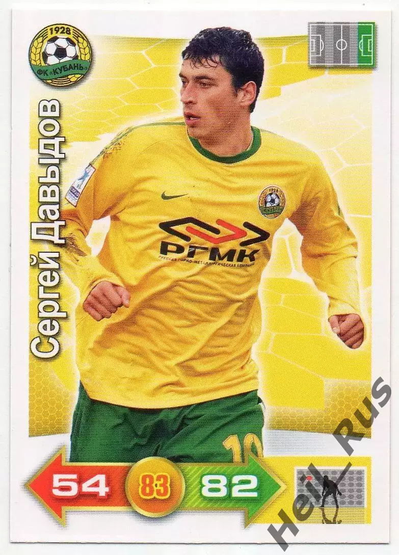 Карточка Сергей Давыдов Кубань Краснодар, Торпедо Москва/Рубин/КАМАЗ Panini РФПЛ