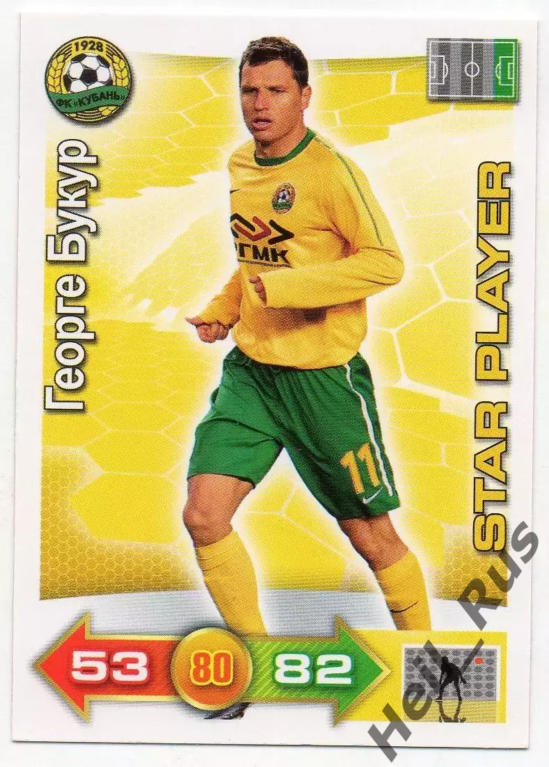 Футбол. Карточка Георге Букур (Кубань Краснодар) Panini/Панини РФПЛ 2011-12