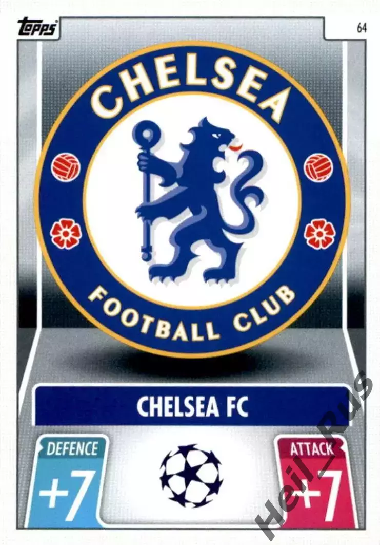 Футбол. Карточка Логотип/Эмблема Chelsea FC/Челси Лига Чемпионов 2021-22 TOPPS