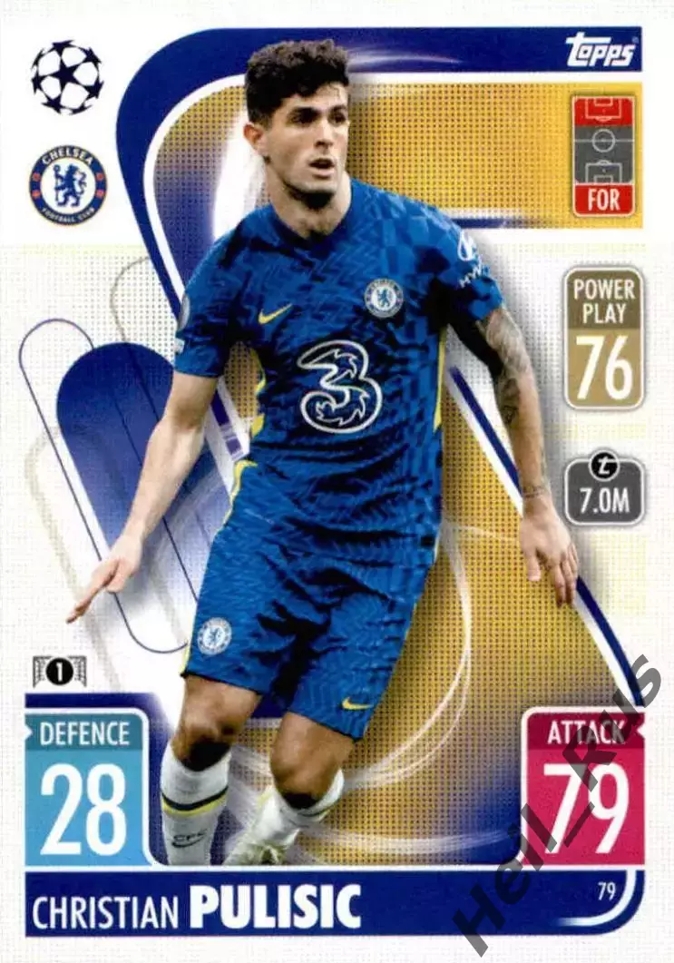 Карточка Кристиан Пулишич Челси, Боруссия Дортмунд, Милан Лига Чемпионов 2021-22