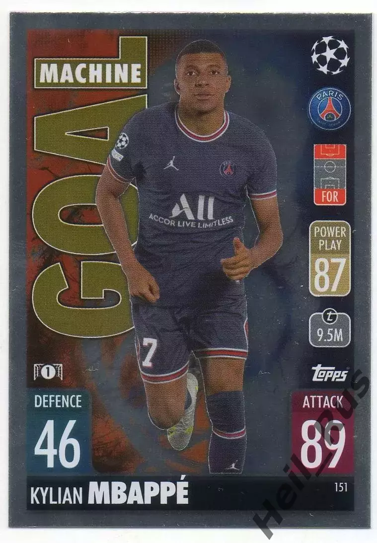 Карточка Килиан Мбаппе (Пари Сен-Жермен/ПСЖ, Реал Мадрид) Лига Чемпионов 2021-22