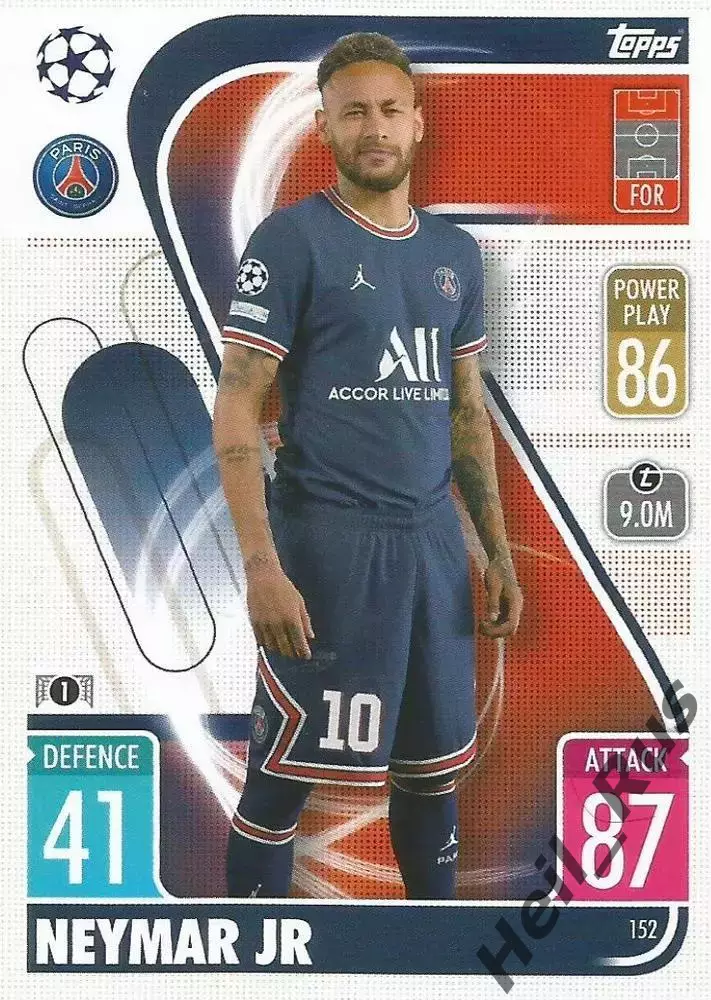 Карточка Неймар (Пари Сен-Жермен/ПСЖ, Барселона, Сантос) Лига Чемпионов 2021-22