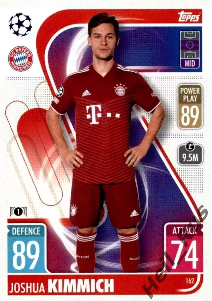 Футбол Карточка Йозуа Киммих (Бавария Мюнхен, РБ Лейпциг) Лига Чемпионов 2021-22