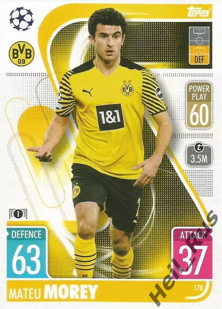 Футбол Карточка Mateu Morey/Матеу Морей Боруссия Дортмунд Лига Чемпионов 2021-22