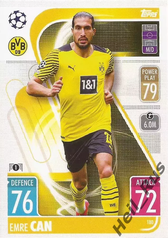 Карточка Эмре Джан (Боруссия Дортмунд, Ливерпуль/Ювентус) Лига Чемпионов 2021-22