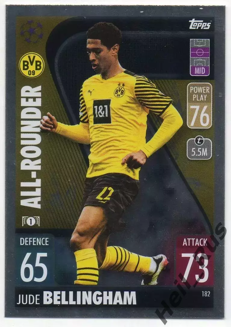 Карточка Джуд Беллингем (Боруссия Дортмунд, Реал Мадрид) Лига Чемпионов 2021-22