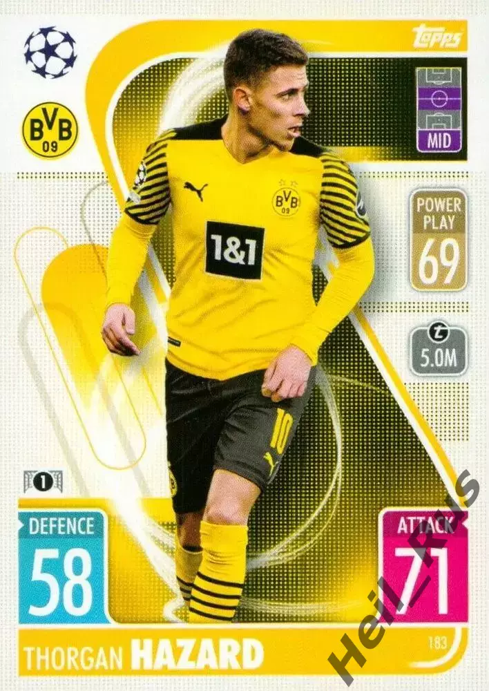 Карточка Торган Азар (Боруссия Дортмунд, Менхенгладбах) Лига Чемпионов 2021-22