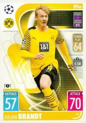 Футбол. Карточка Юлиан Брандт Боруссия Дортмунд, Байер 04 Лига Чемпионов 2021-22