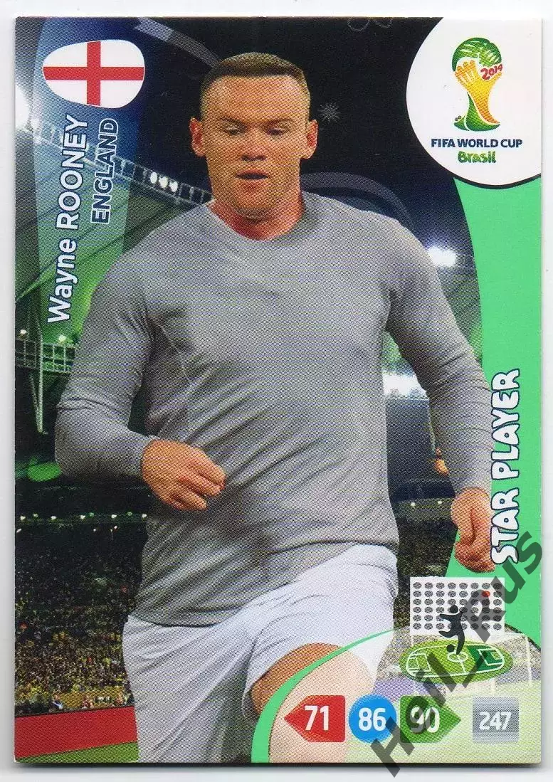 Футбол. Карточка Уэйн Руни Англия, Манчестер Юнайтед/Эвертон Чемпионат Мира 2014