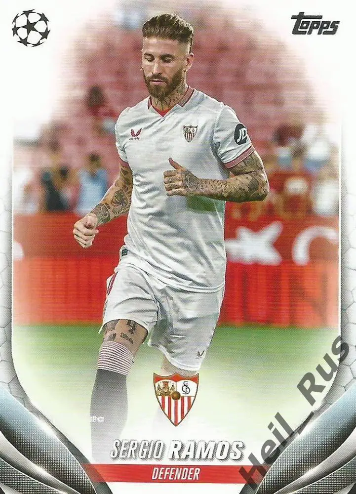 Футбол. Карточка Серхио Рамос (Севилья, Реал Мадрид, ПСЖ) Лига Чемпионов 2023-24