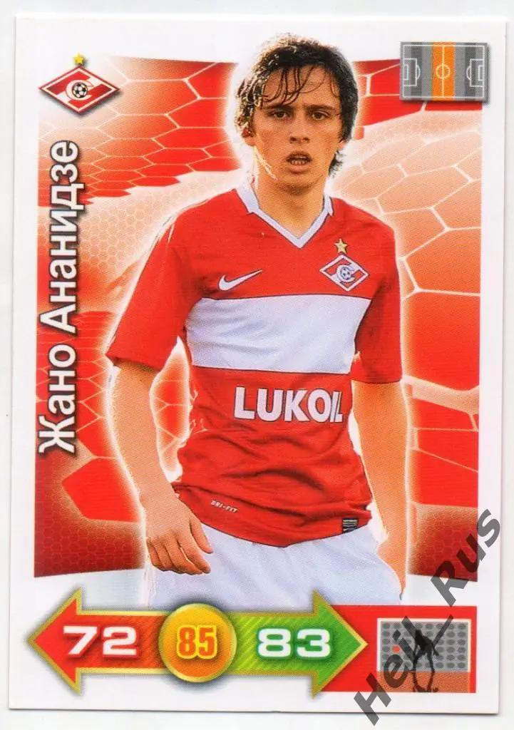 Карточка Джано Ананидзе Спартак Москва, Ростов/Крылья Советов Самара Panini РФПЛ