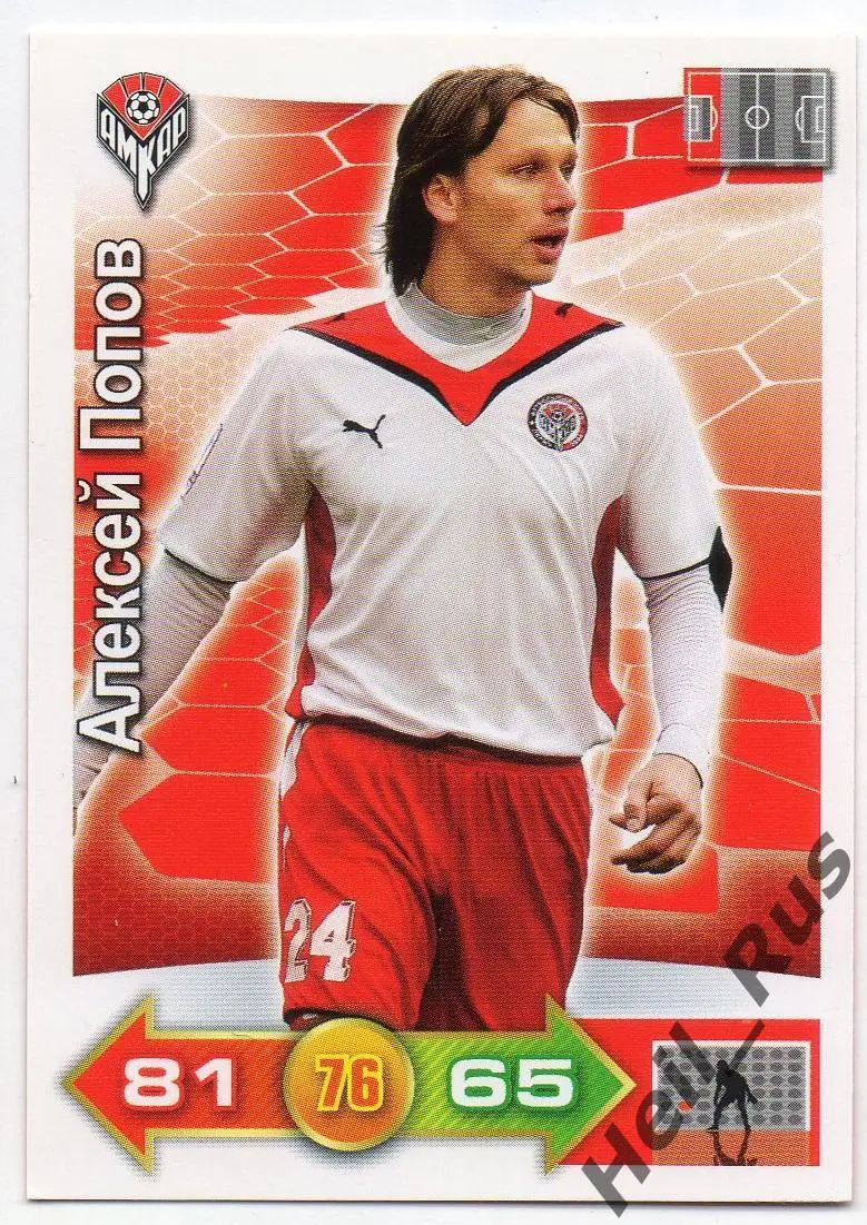 Футбол. Карточка Алексей Попов (Амкар/Звезда Пермь, Рубин Казань) Panini РФПЛ