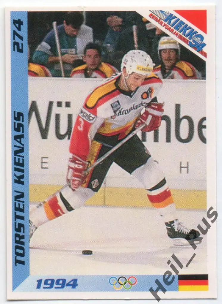 Хоккей. Карточка Torsten Kienass / Торстен Кинасс (Team Germany / Германия) 1994