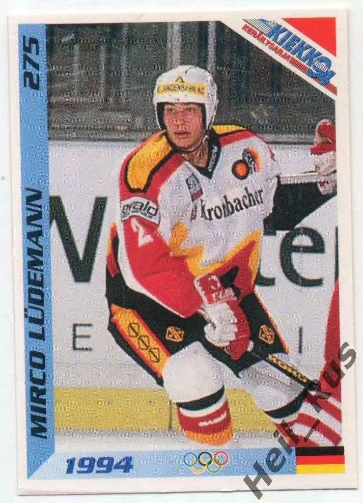 Хоккей. Карточка Mirco Ludemann / Мирко Людеманн (Team Germany / Германия) 1994